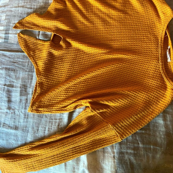 Caution to the wind crop sweater, orange, small - Picture 2 of 3